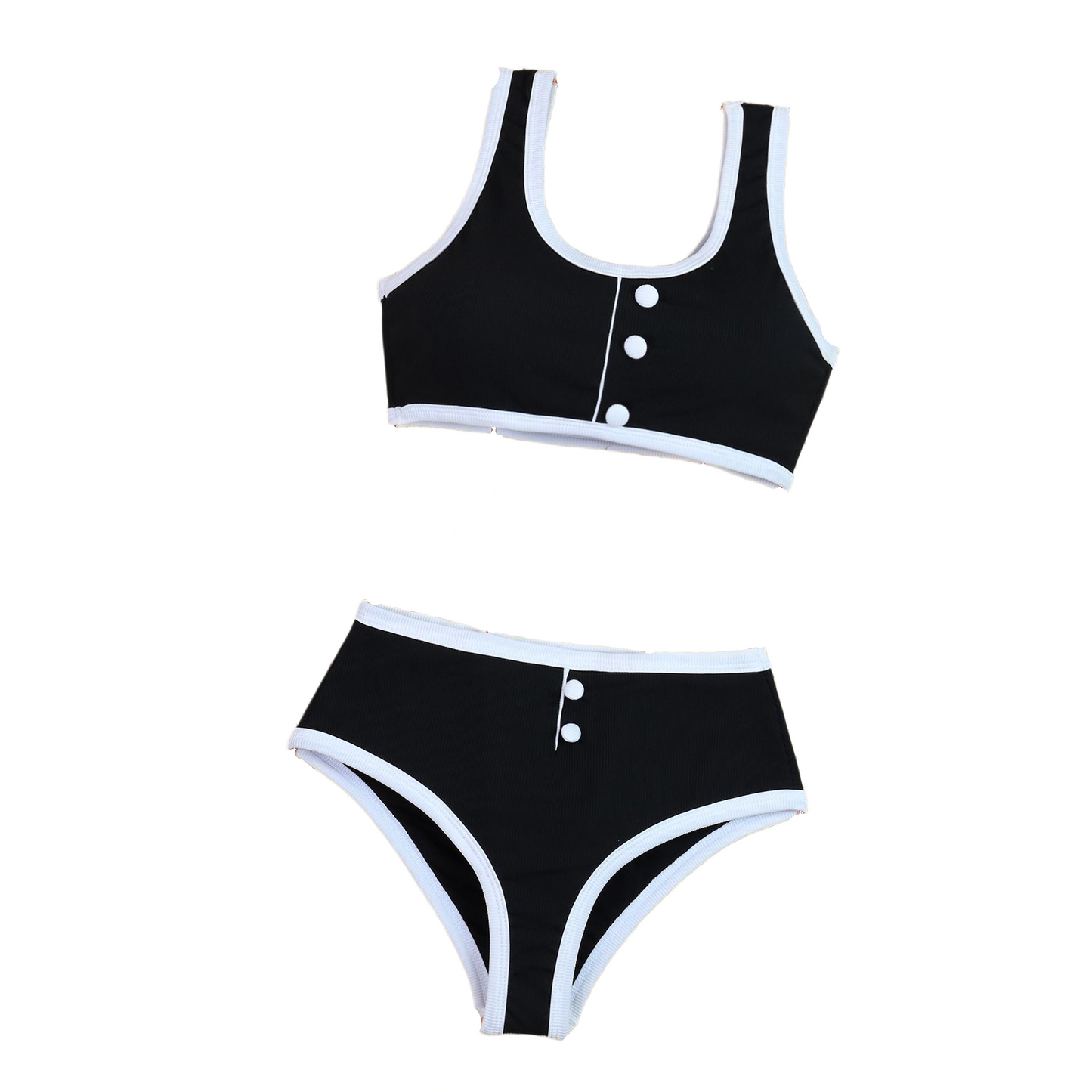Classic black & white bathing suit surf top