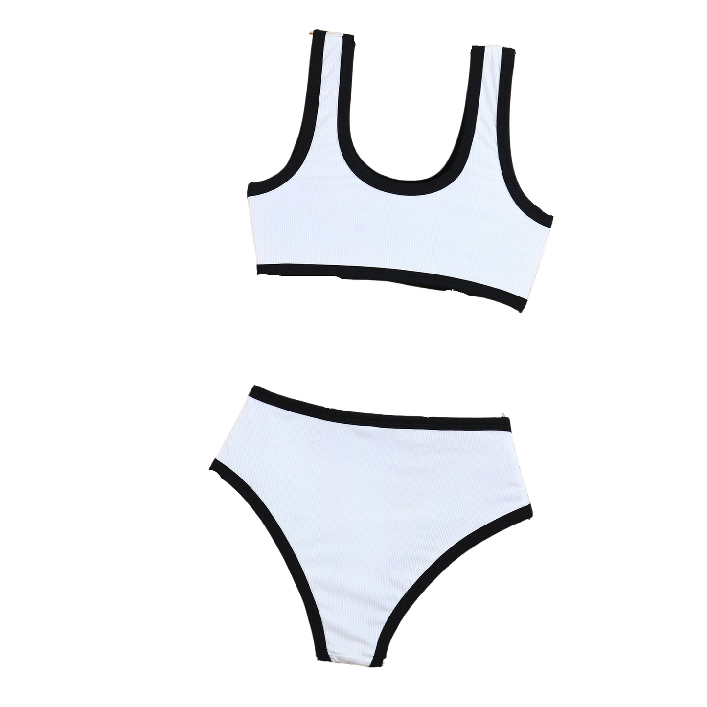 Classic black & white bathing suit surf top