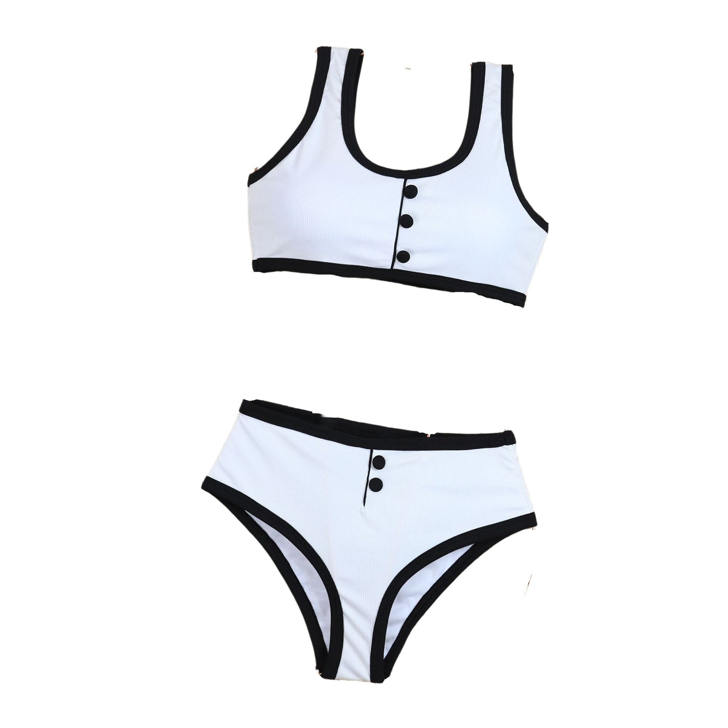 Classic black & white bathing suit surf top