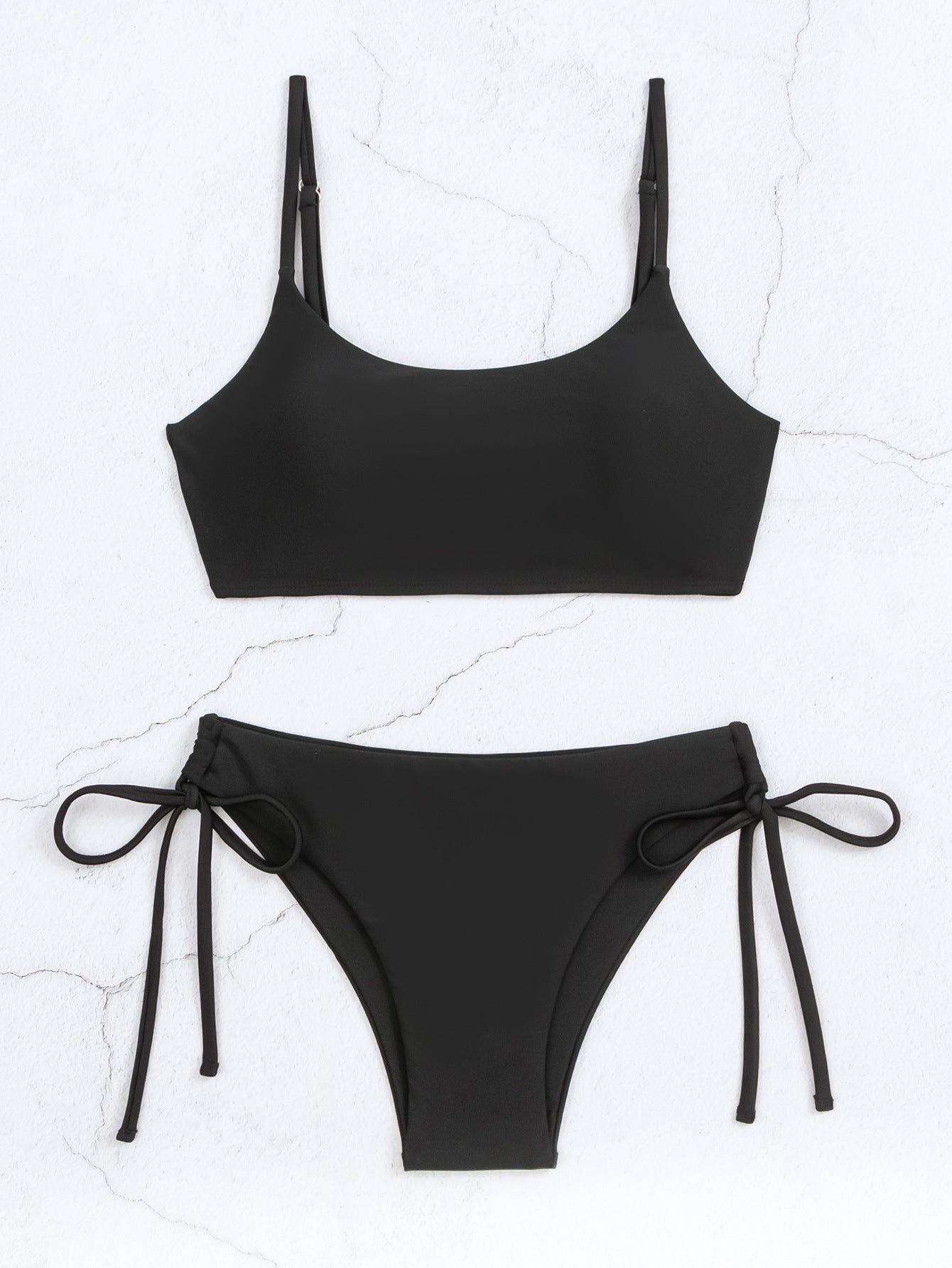 Classic black beach surf high cut bathing suit