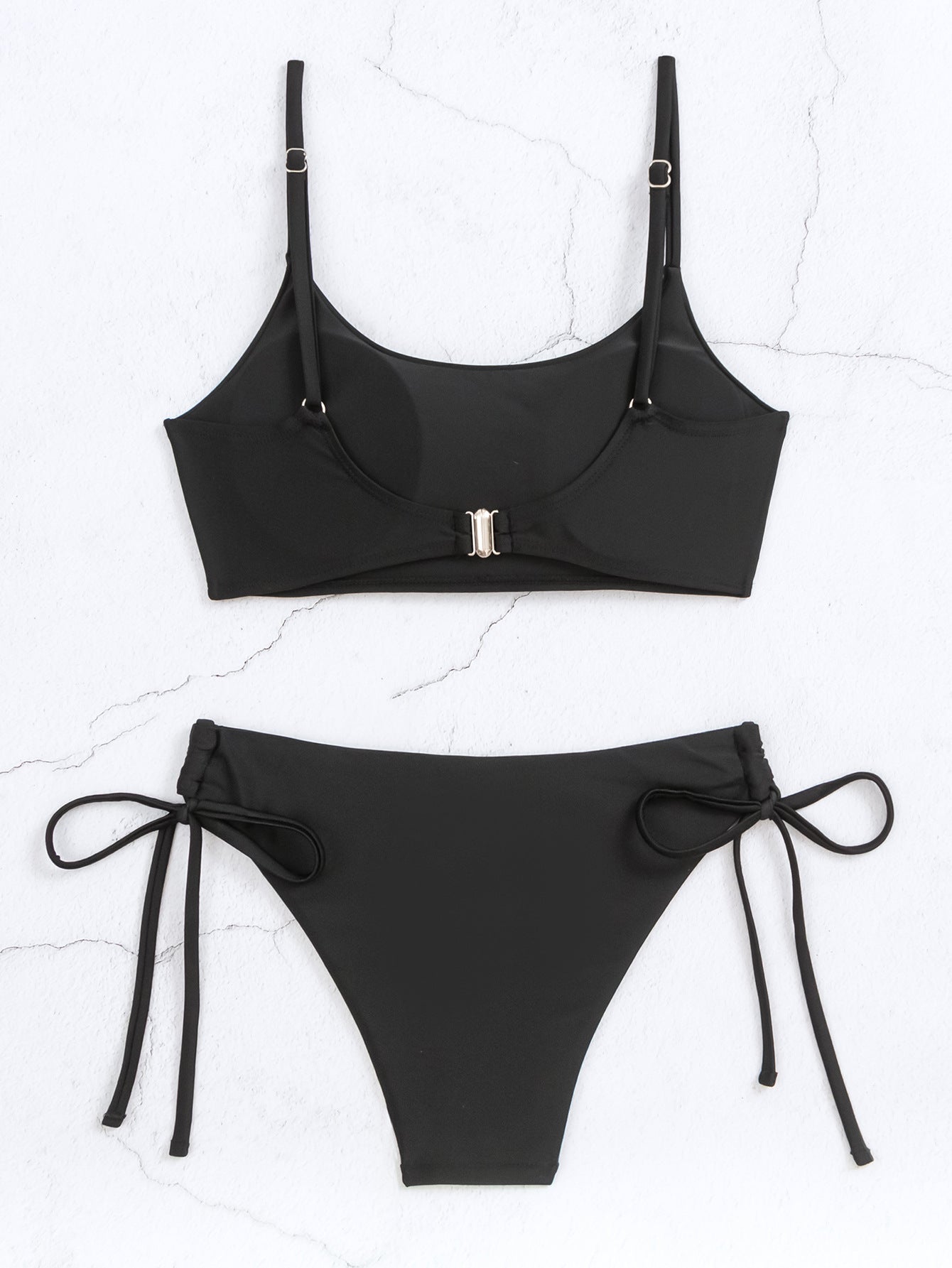 Classic black beach surf high cut bathing suit