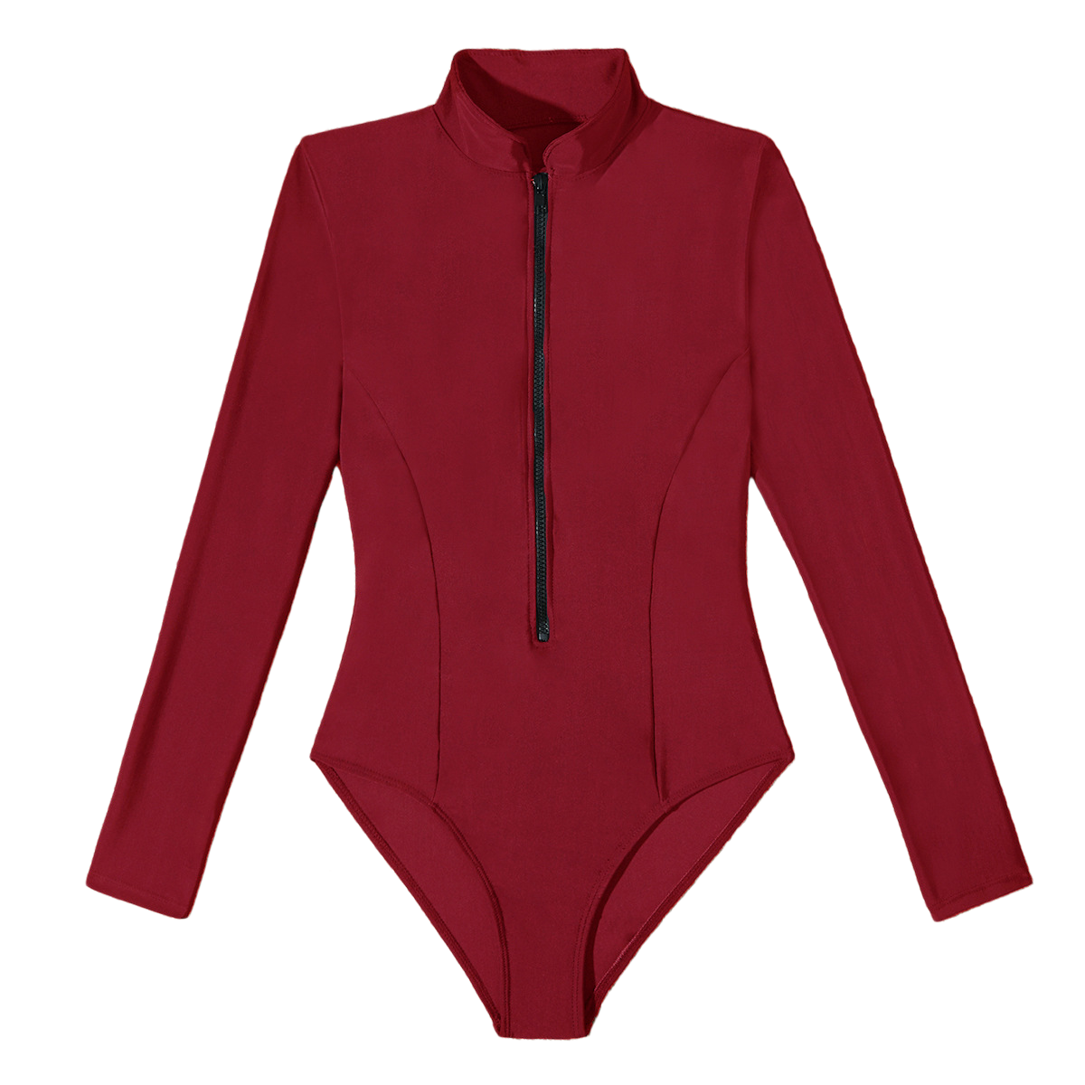 Basic solid Long-sleeve One-Piece Surf Suit Rashguard
