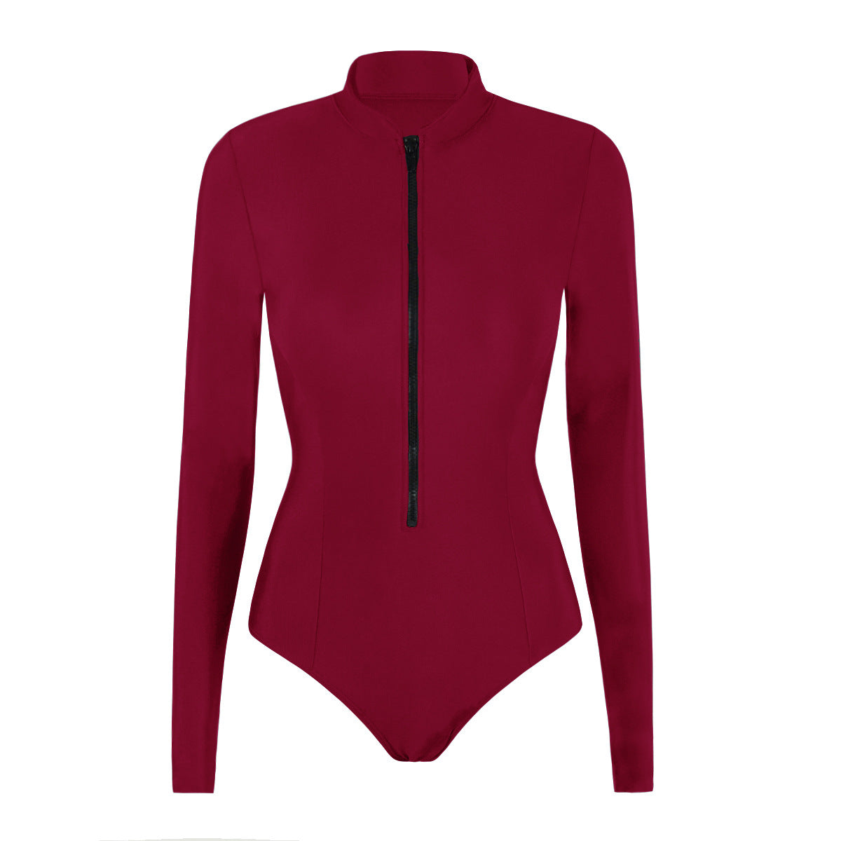 Basic solid Long-sleeve One-Piece Surf Suit Rashguard