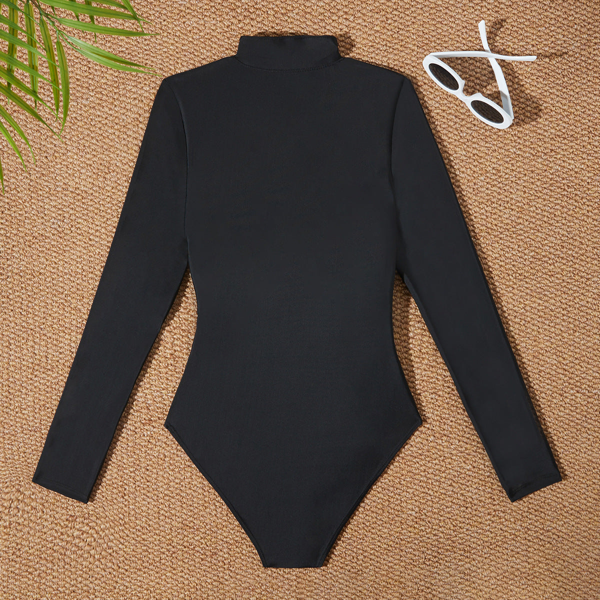 Basic solid Long-sleeve One-Piece Surf Suit Rashguard