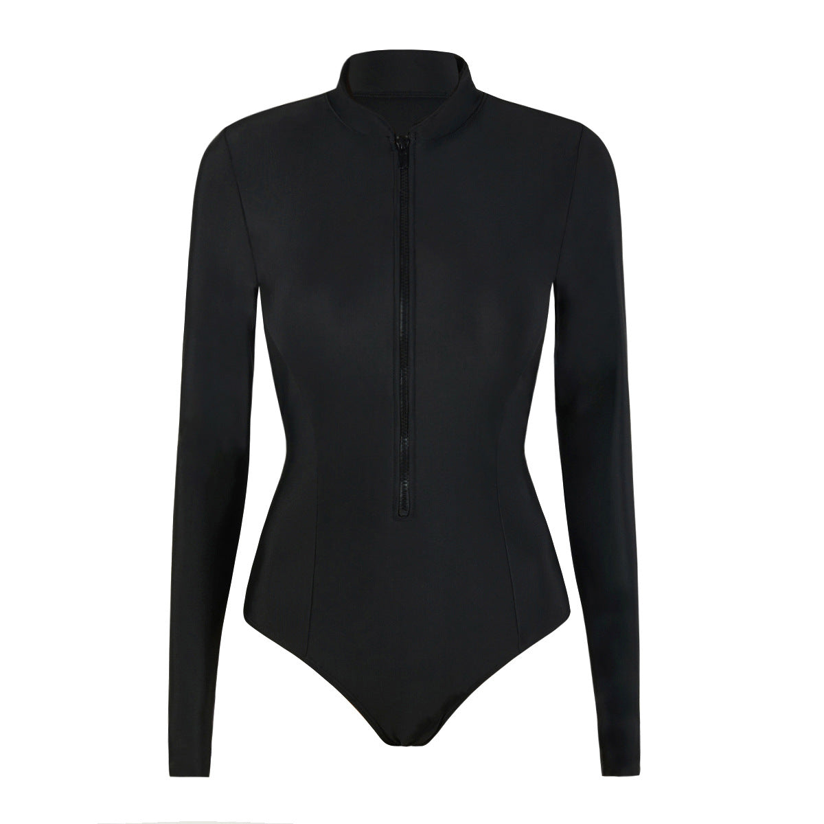 Basic solid Long-sleeve One-Piece Surf Suit Rashguard