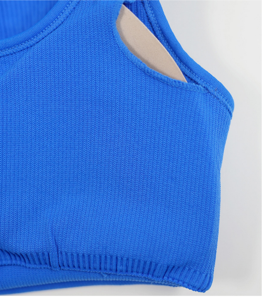 Ribbed Seamless Yoga Rompers With Built-in Bra