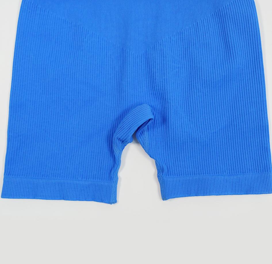 Ribbed Seamless Yoga Rompers With Built-in Bra