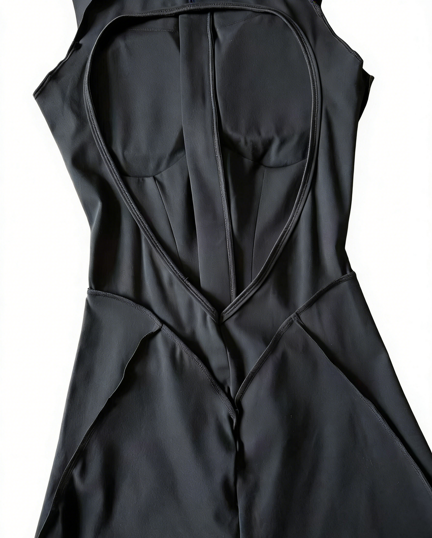 Seam Detail Mock Half zipper Yoga Rompers With Built-in Bra