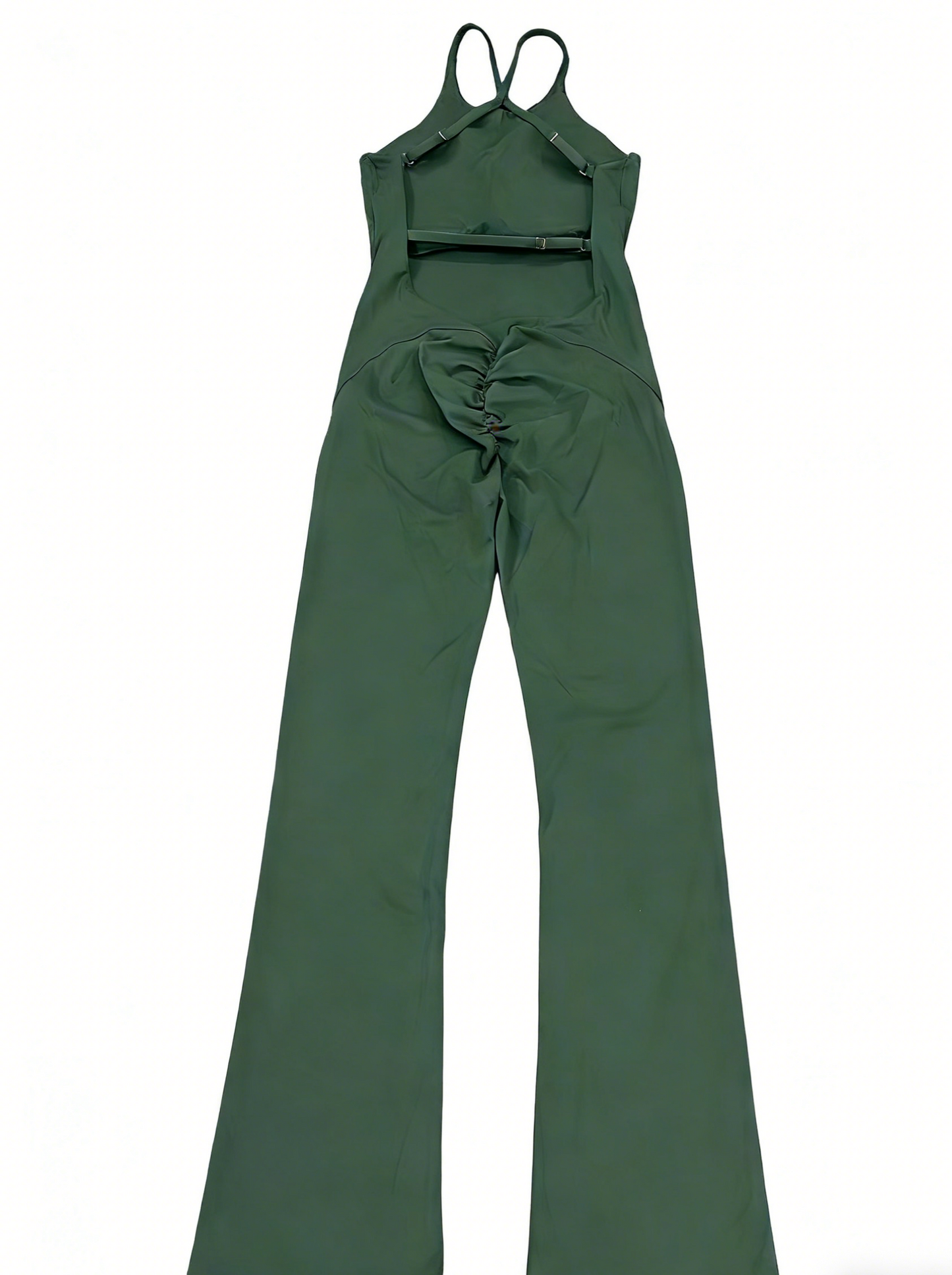 Adjustable Straps Flare Yoga Jumpsuit With Built-in Bra