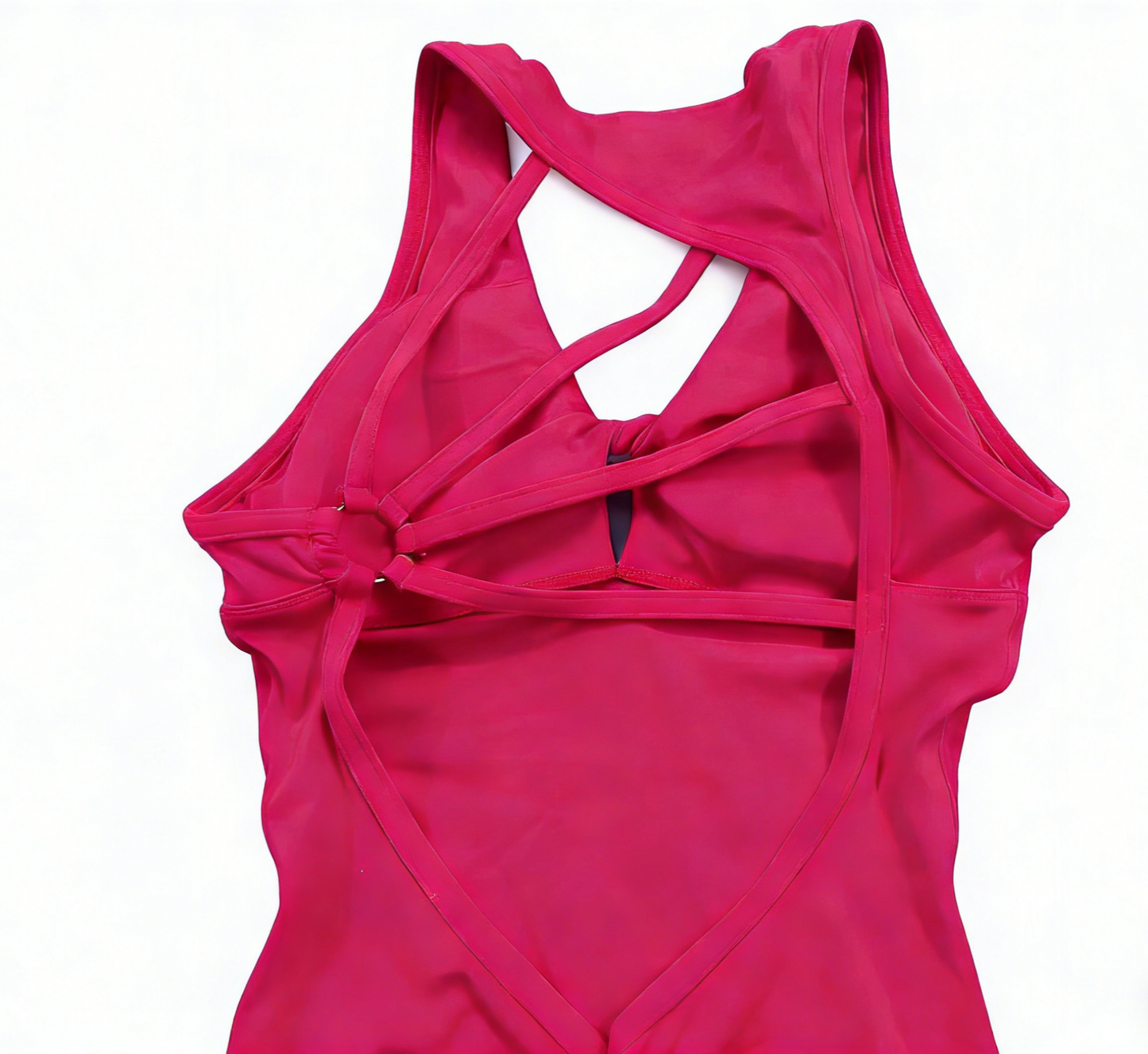 Hollowed Out Yoga Rompers With Built-in Bra