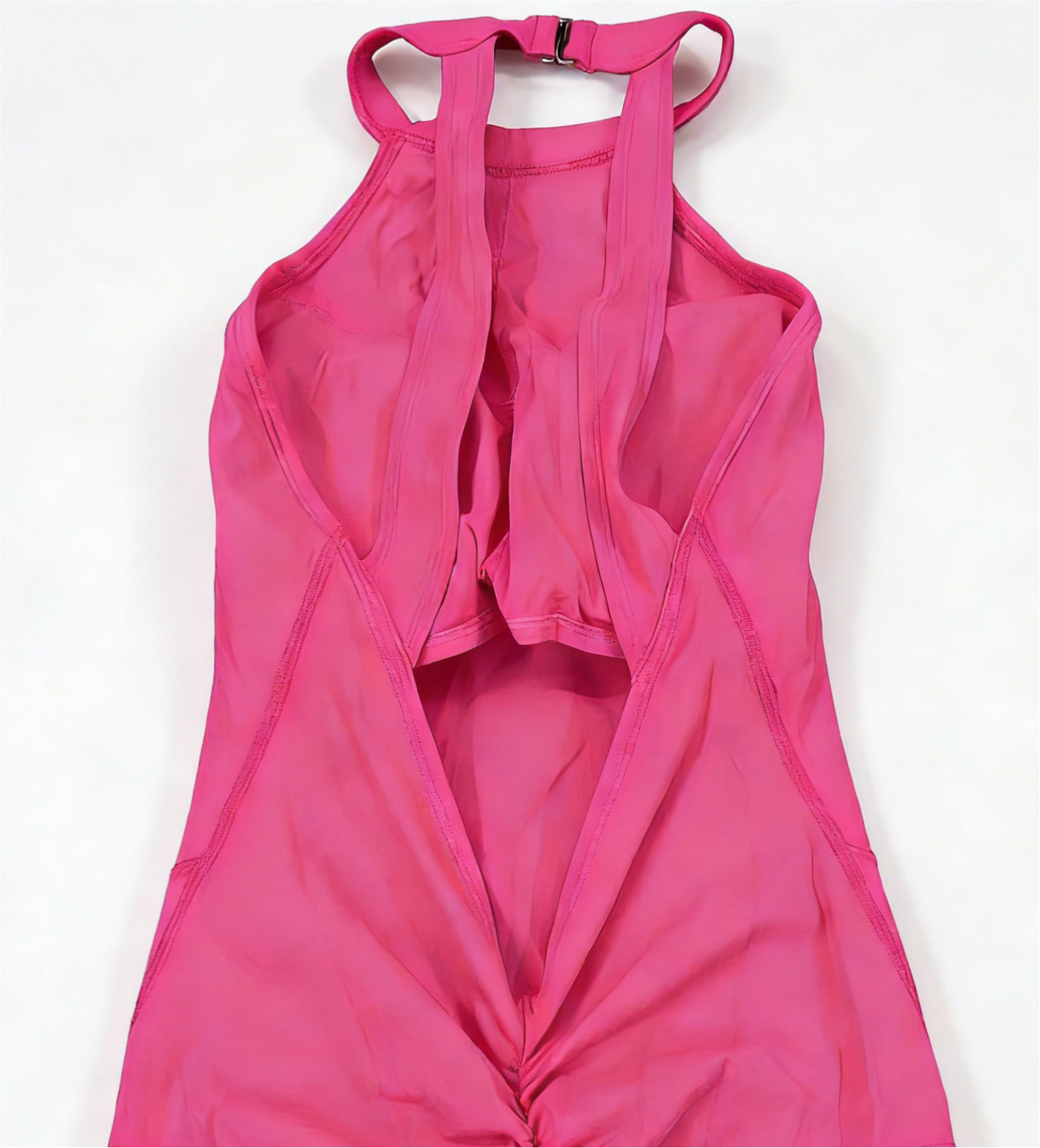 Back-Clasp Backless Halter Yoga Jumpsuit With Built-in Bra