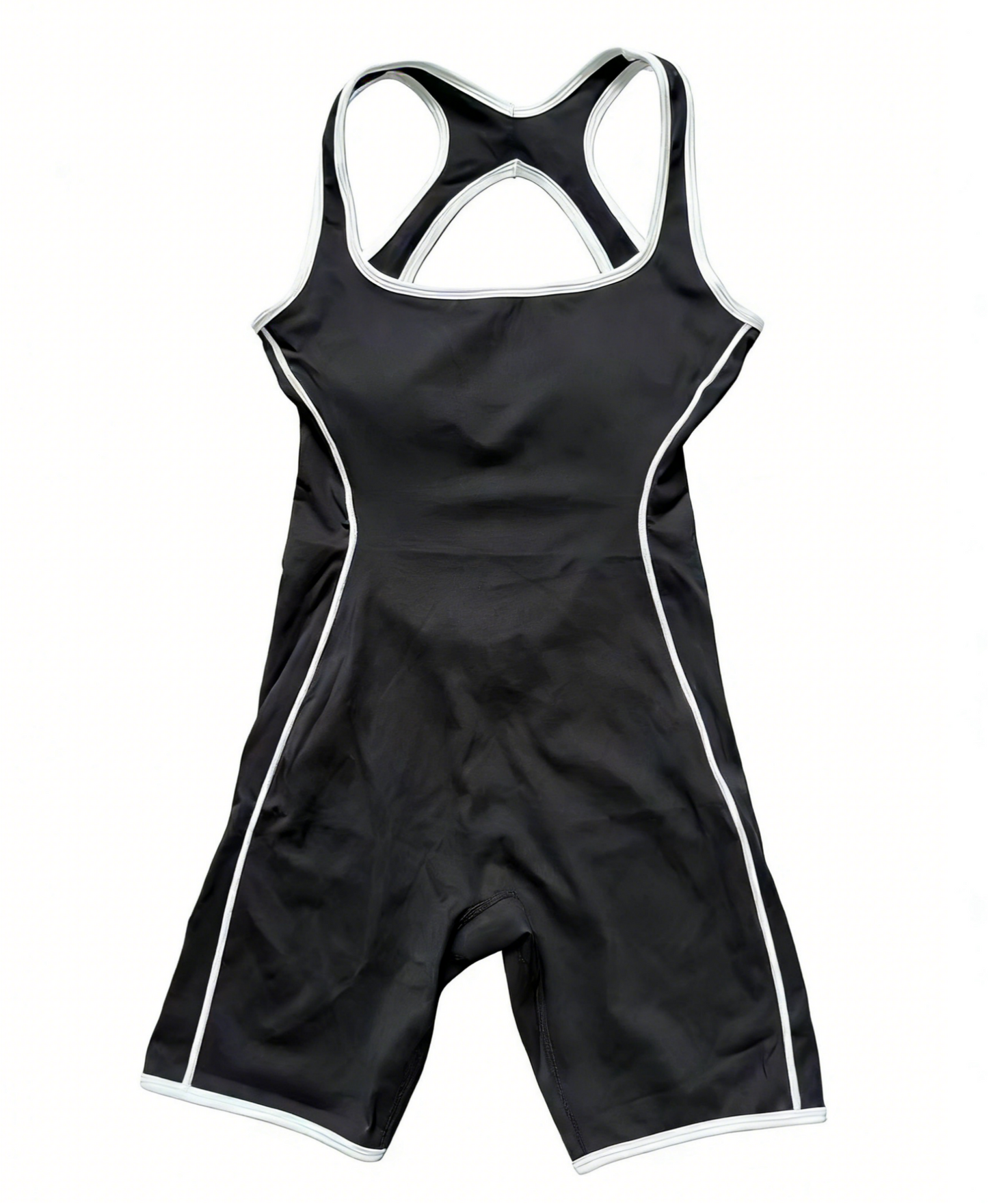 Backless Racerback Yoga Rompers With Built-in Bra