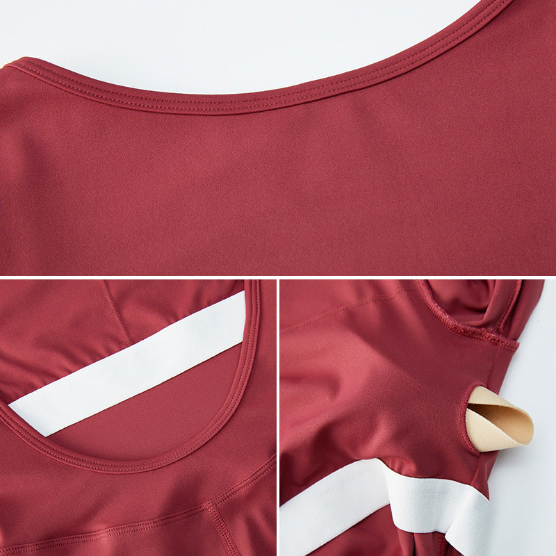 Long-sleeves Backless Yoga Rompers With Built-in Bra