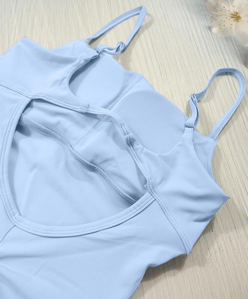Adjustable Straps Butt-lift Yoga Rompers With Built-in Bra