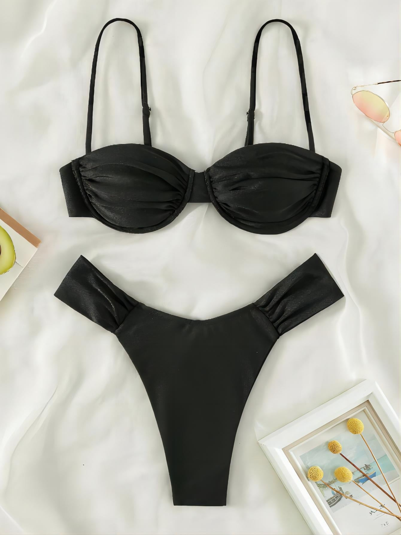 Beach Sexy Solid Color Bikini Swimsuit