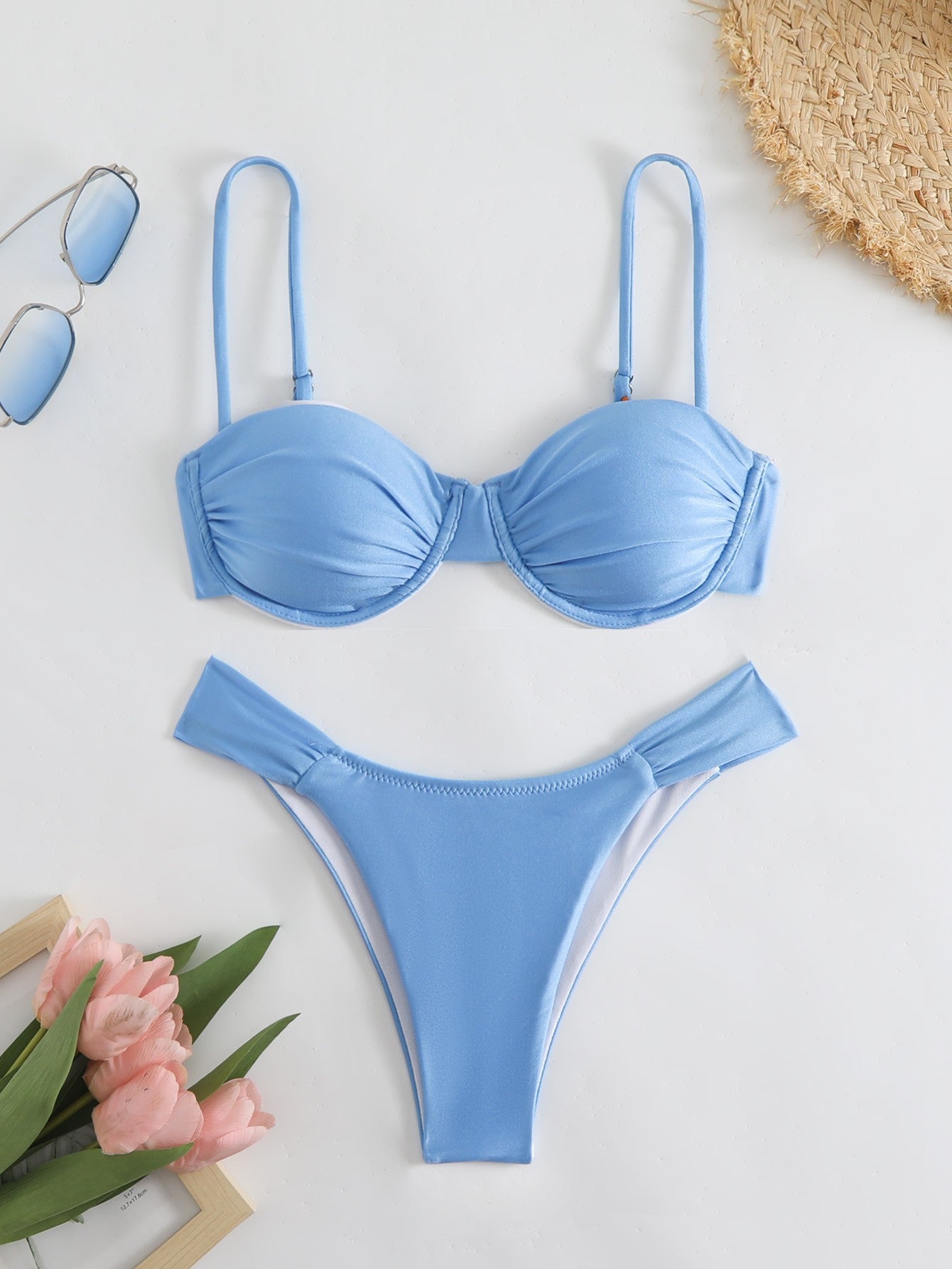Beach Sexy Solid Color Bikini Swimsuit
