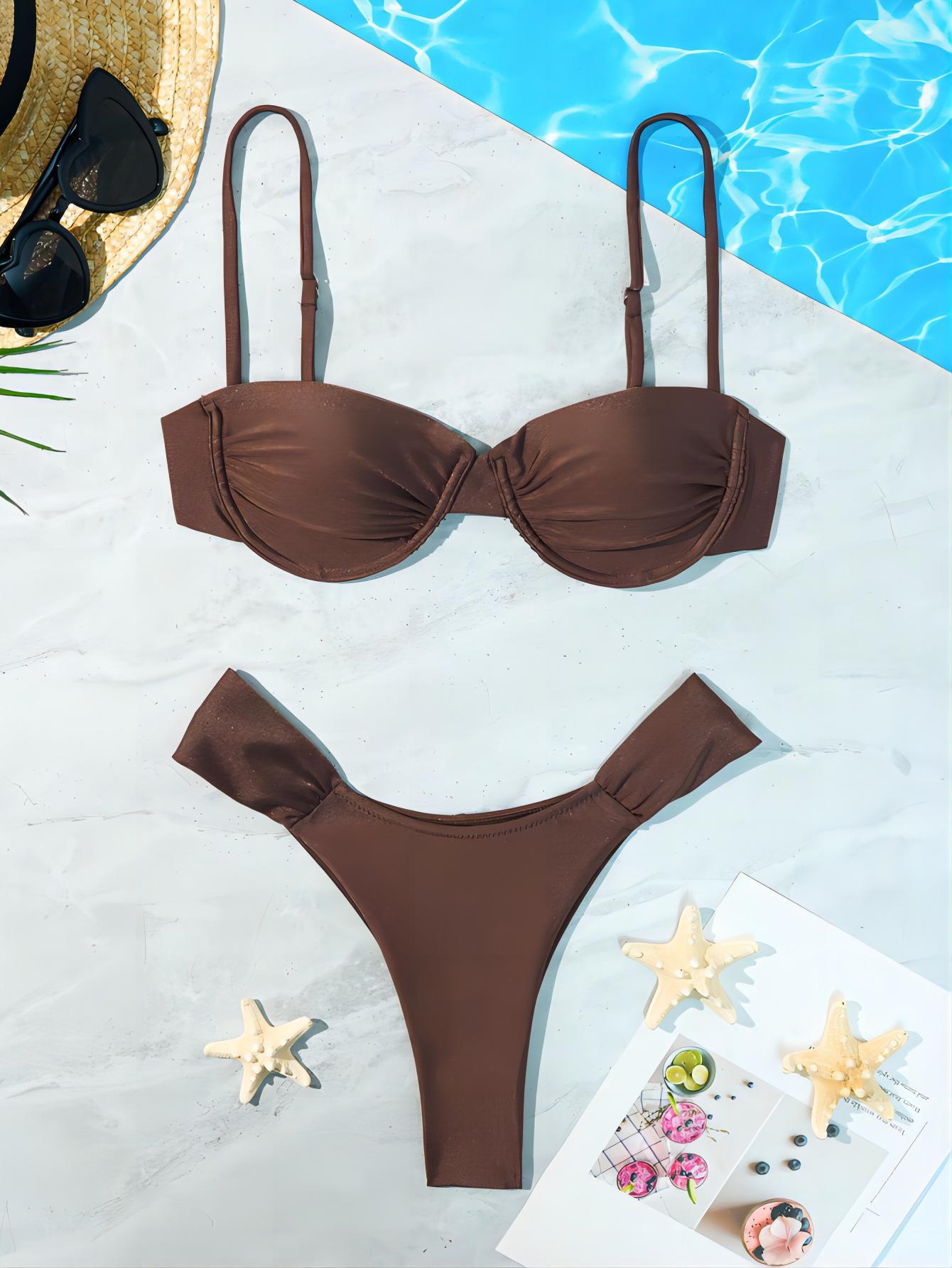 Beach Sexy Solid Color Bikini Swimsuit