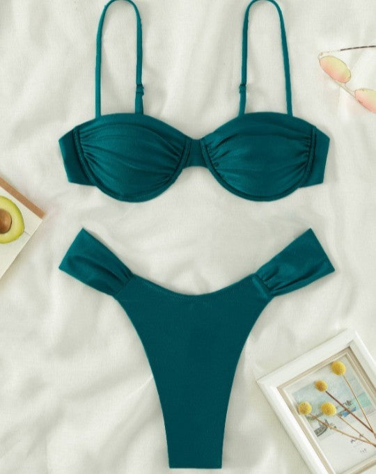 Beach Sexy Solid Color Bikini Swimsuit