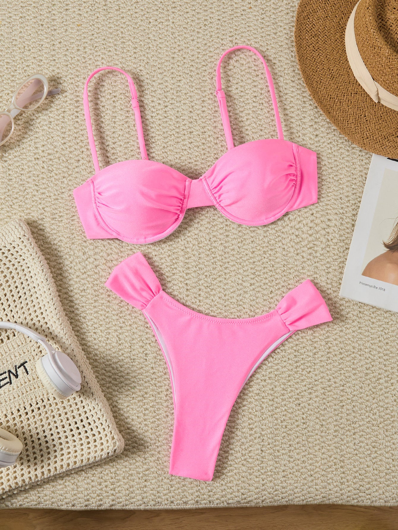 Beach Sexy Solid Color Bikini Swimsuit