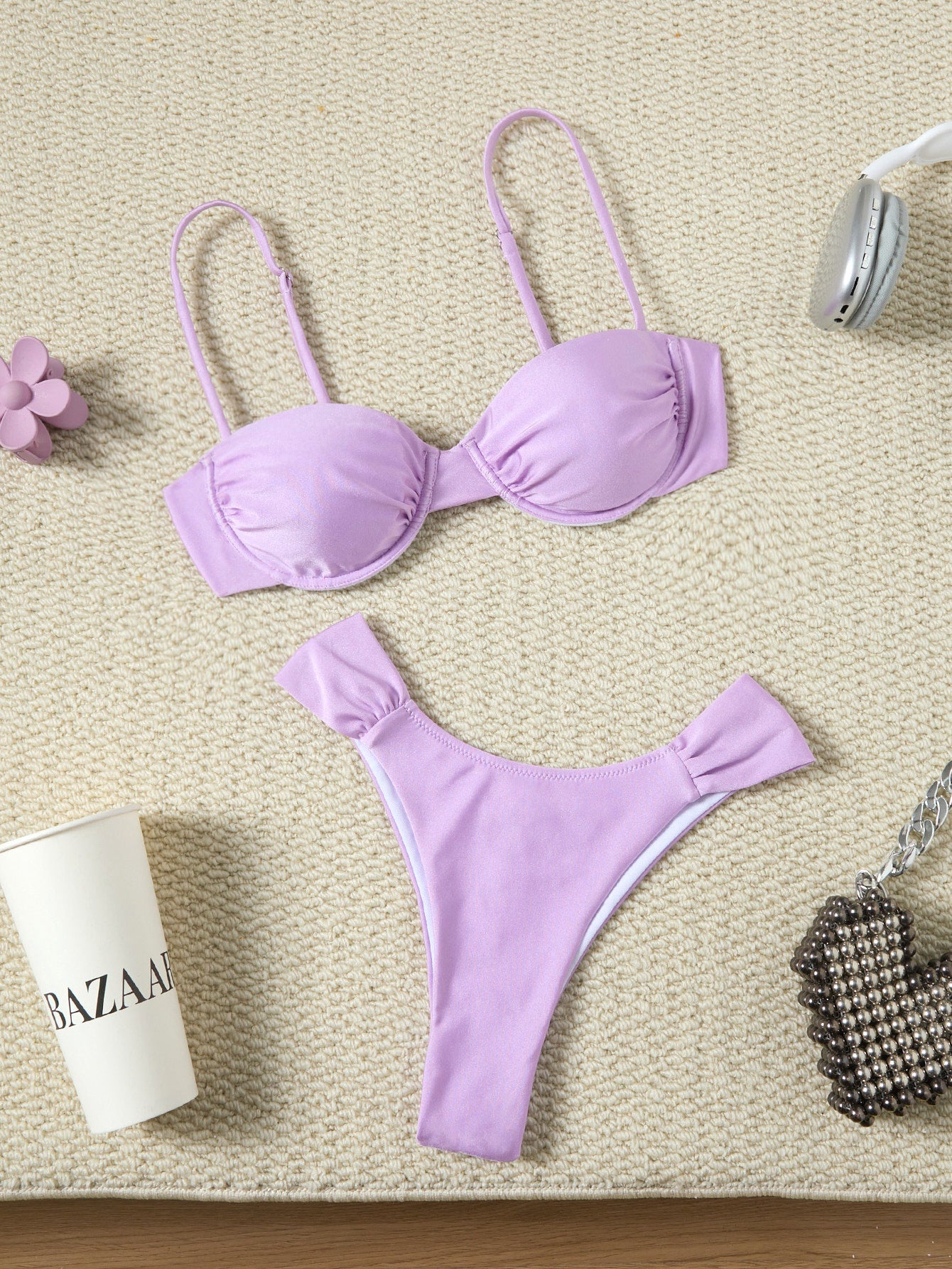 Beach Sexy Solid Color Bikini Swimsuit