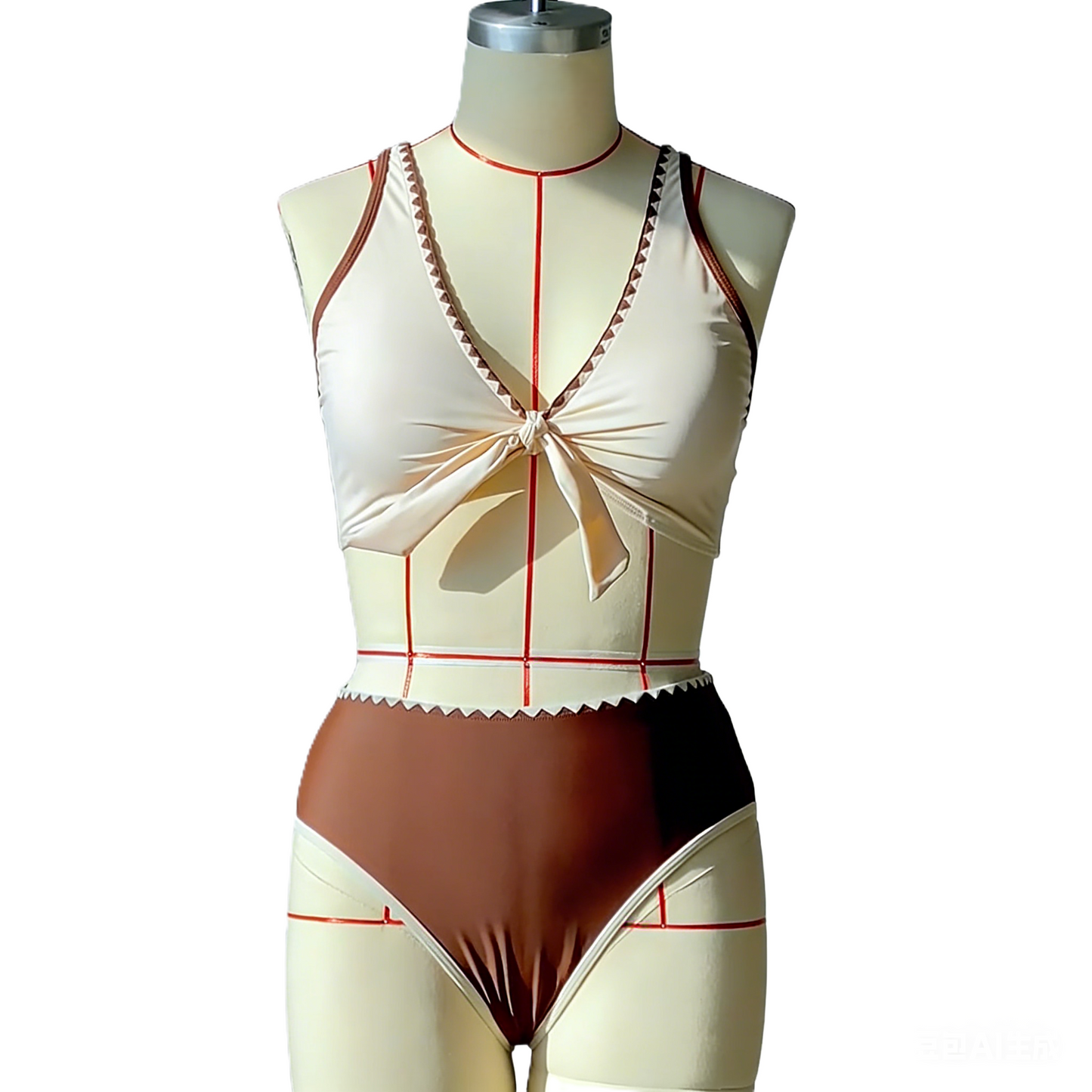 Lace Beach Front Bow Two-Piece Swimsuit