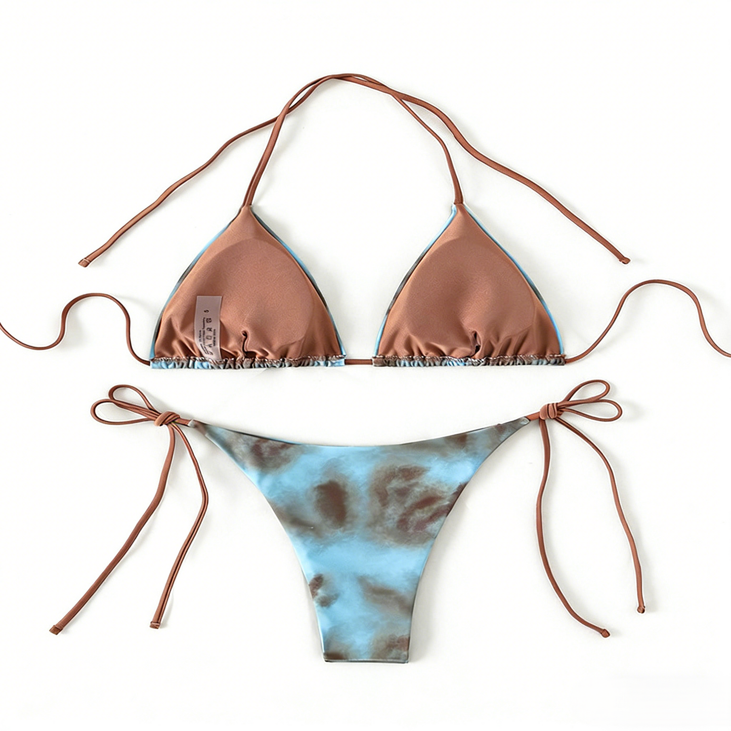 Fashion Tie-Dye Lace-Up Sexy Beach Bikini Swimsuit