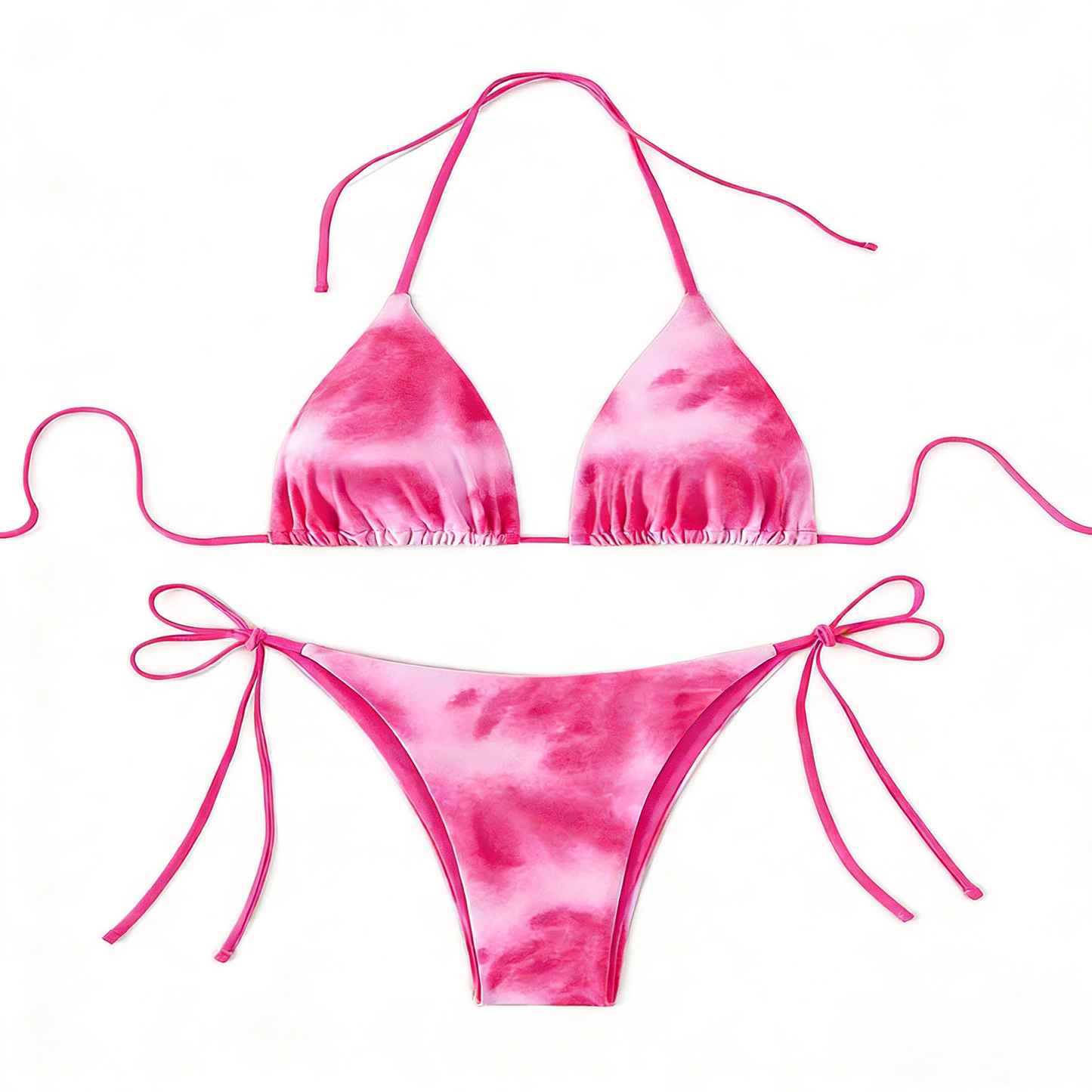 Fashion Tie-Dye Lace-Up Sexy Beach Bikini Swimsuit