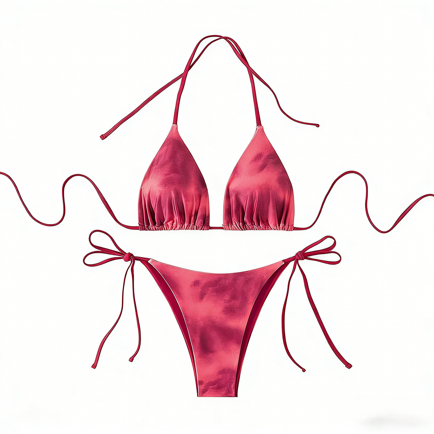 Fashion Tie-Dye Lace-Up Sexy Beach Bikini Swimsuit