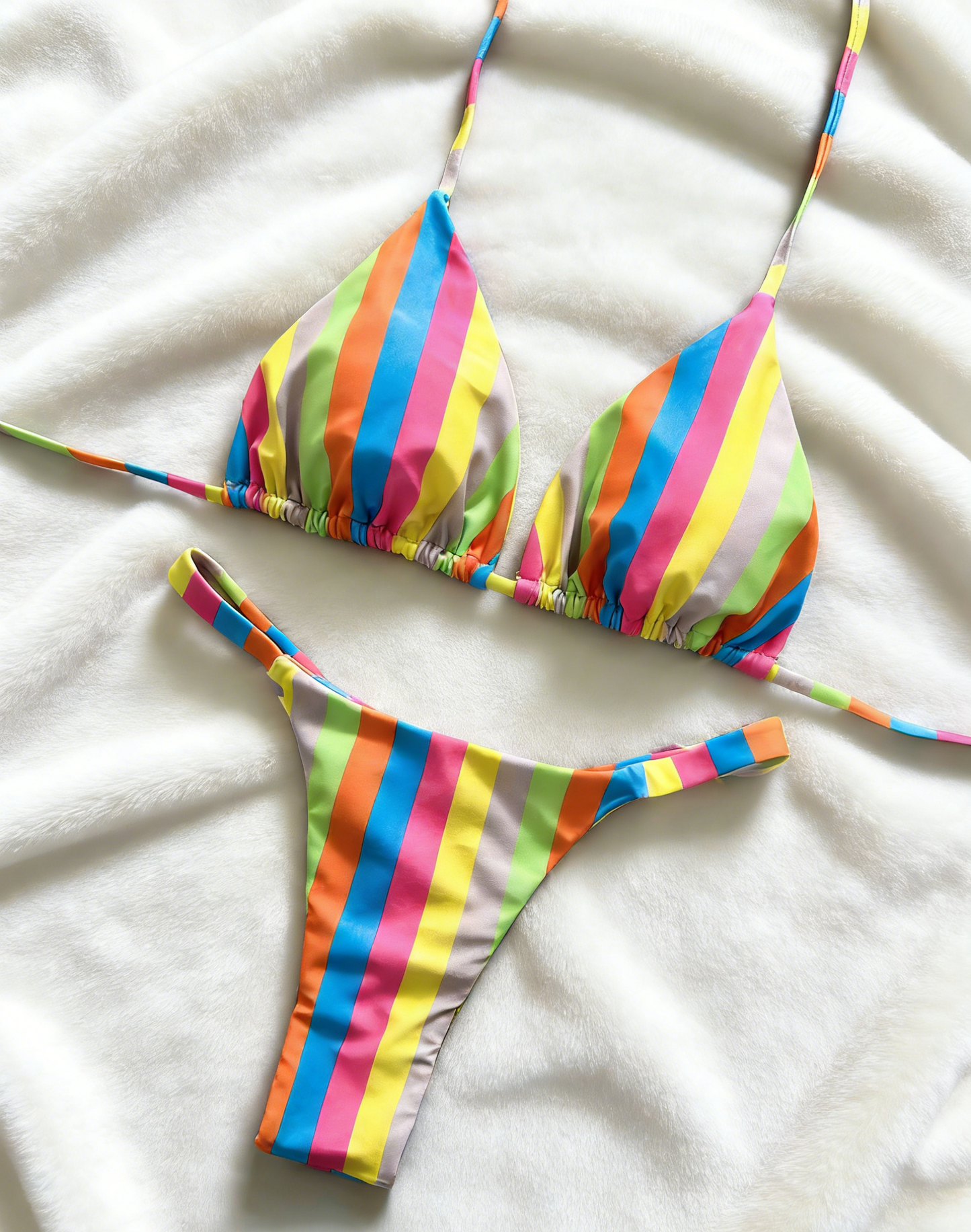 Colorful Striped Vacation Sexy Beach Bikini