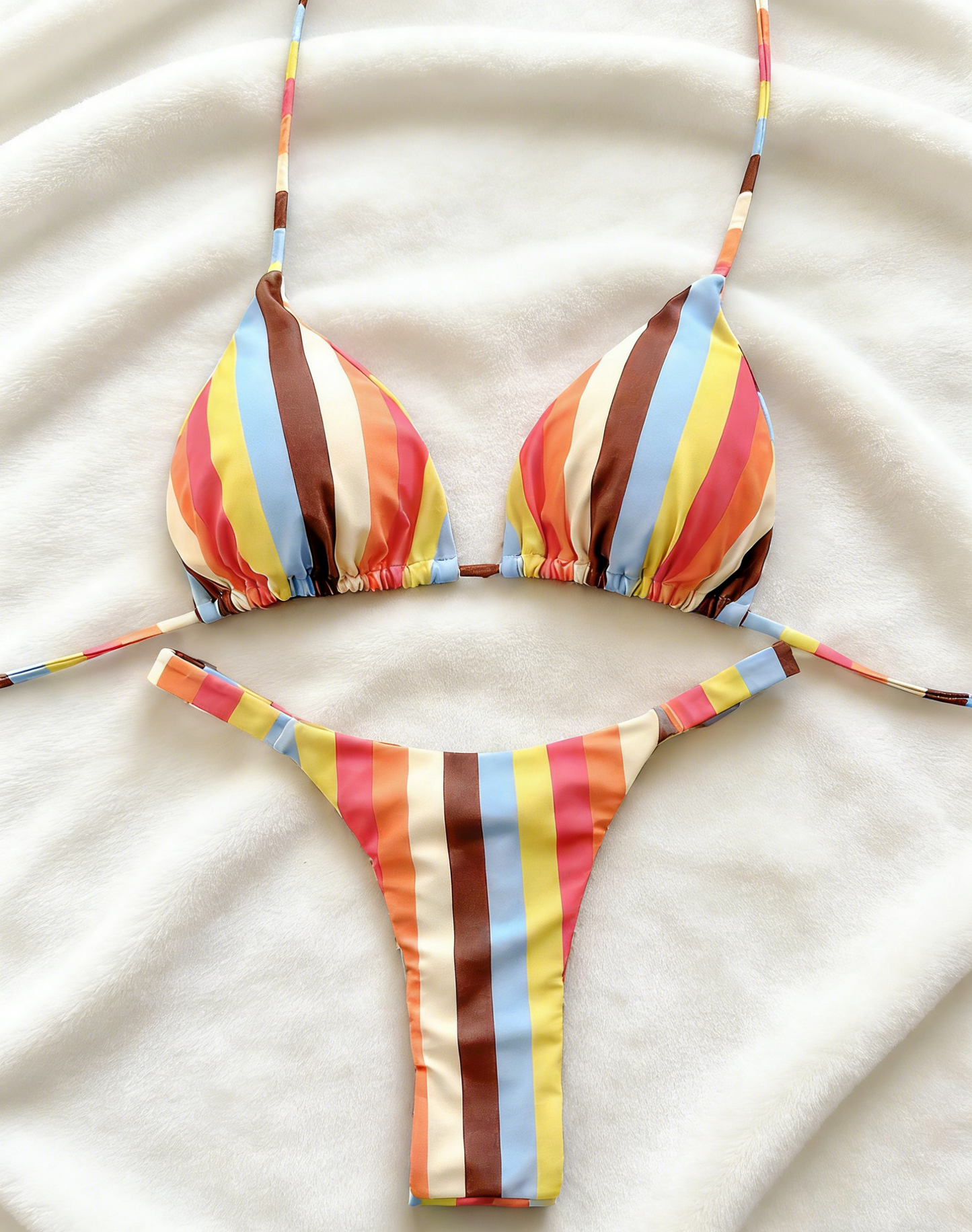 Colorful Striped Vacation Sexy Beach Bikini