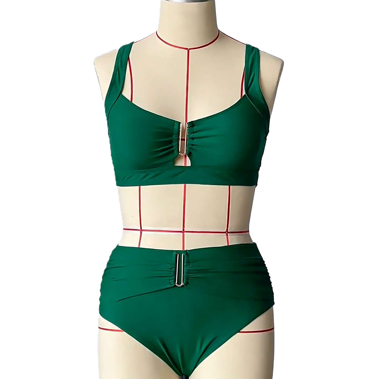 Spliced Cut-Out Beach Sexy Bikini Two-Piece Swimsuit