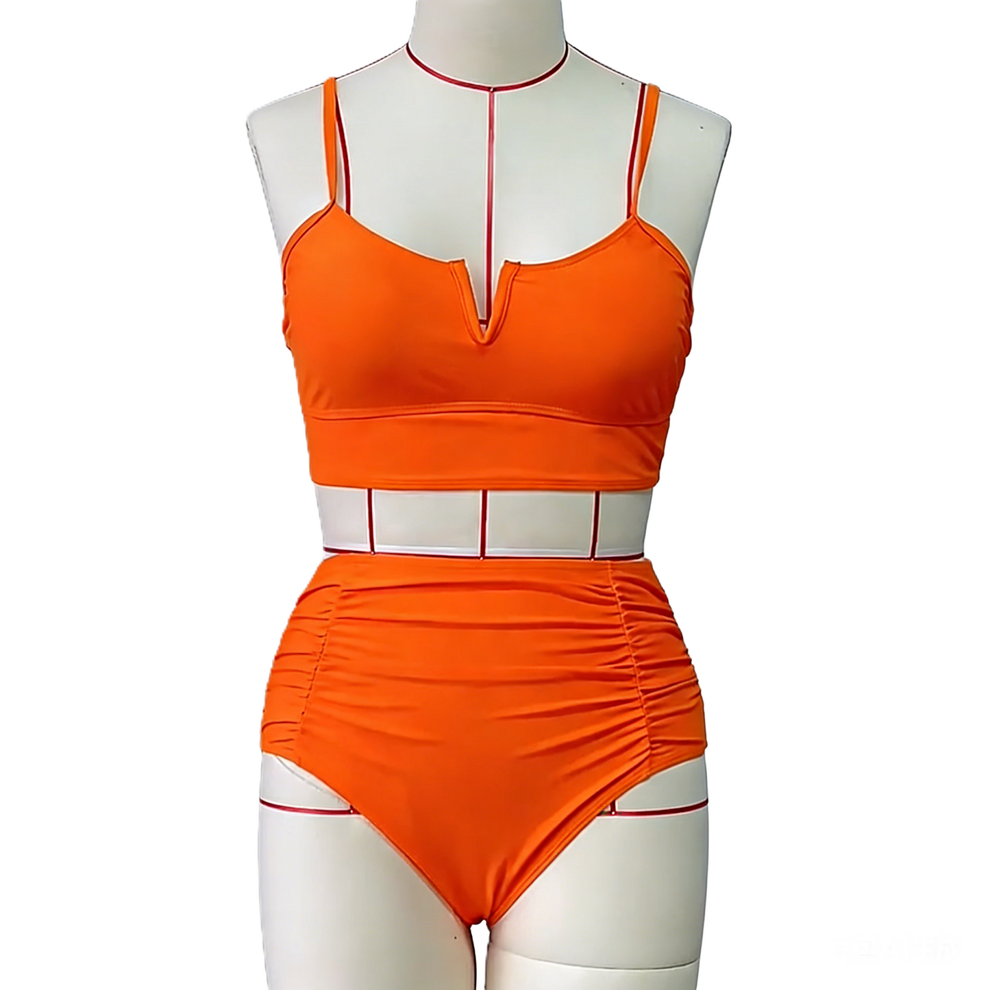 Cut-Out V-Neck Beach Sexy Bikini Two-Piece Swimsuit
