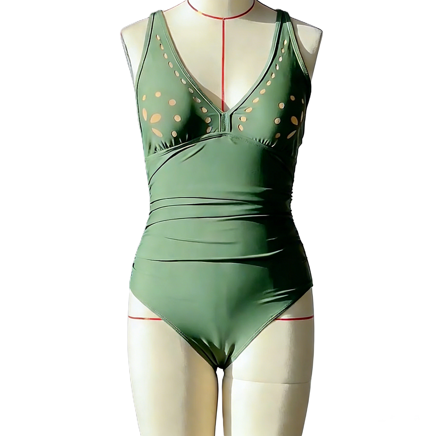 Floral Cut-Out Sexy One-Piece Swimsuit