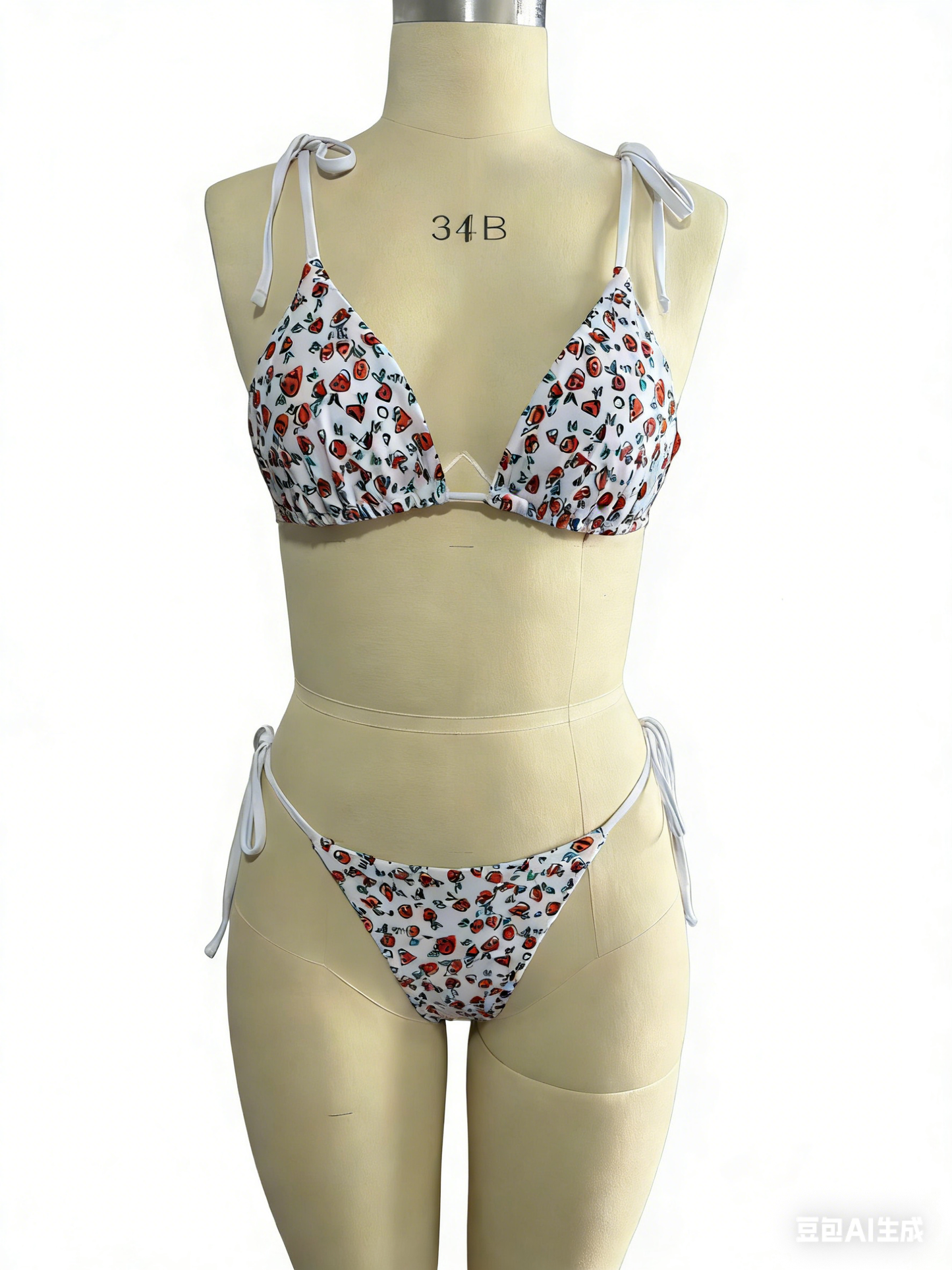 Sexy Floral Tie-Up Bikini Two-Piece Swimsuit