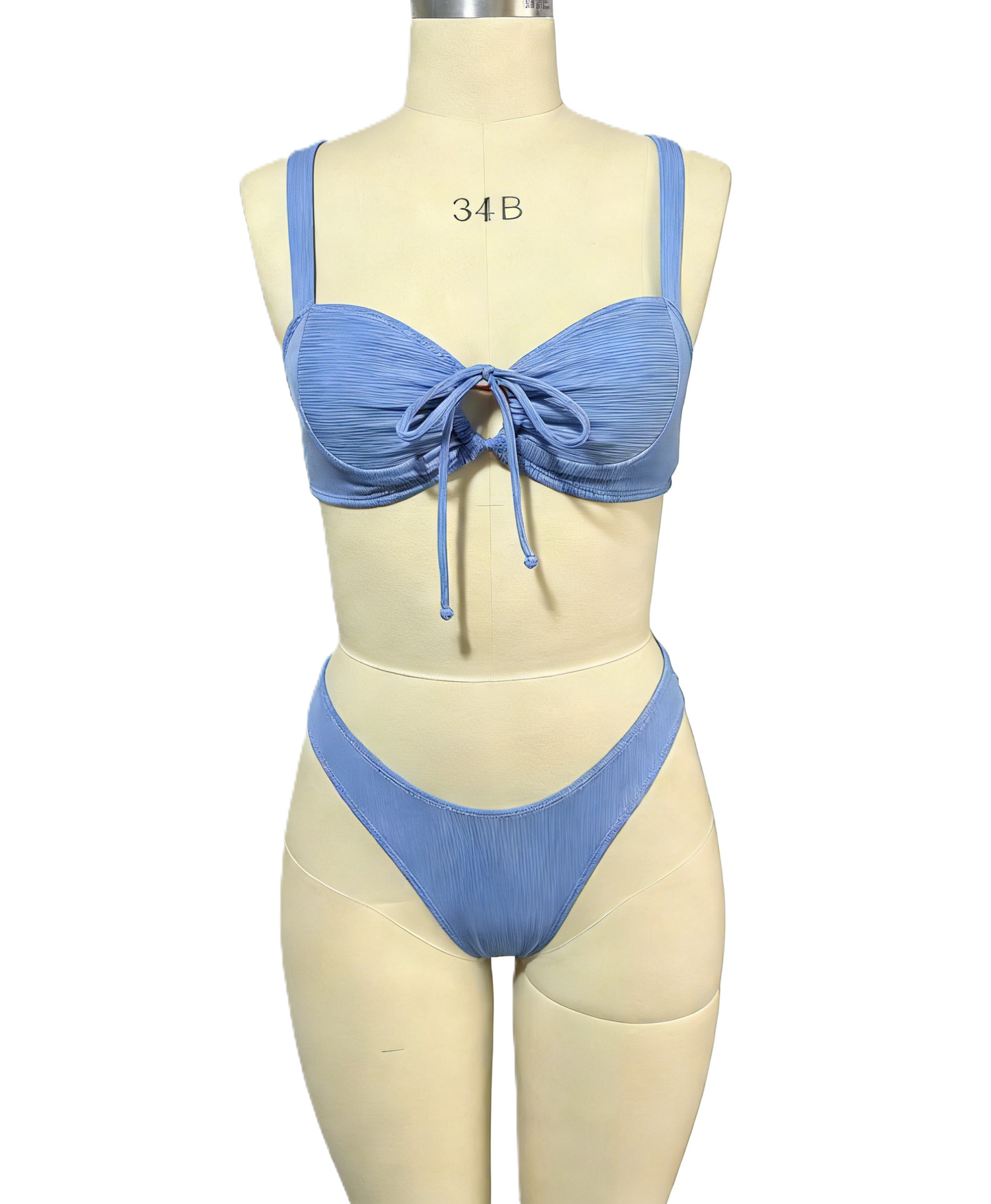 Solid Color Backless Tie Bikini Sexy Two-Piece Swimsuit