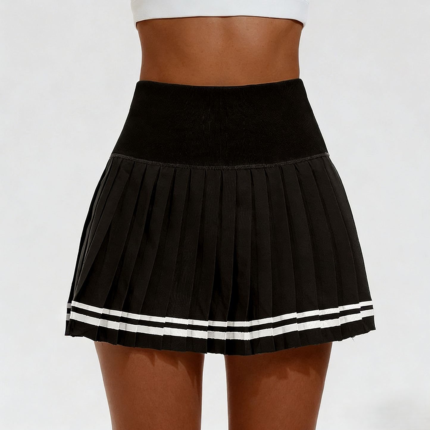 High-Waisted Pleated Tennis Mini Skirt Casual Summer Sportswear
