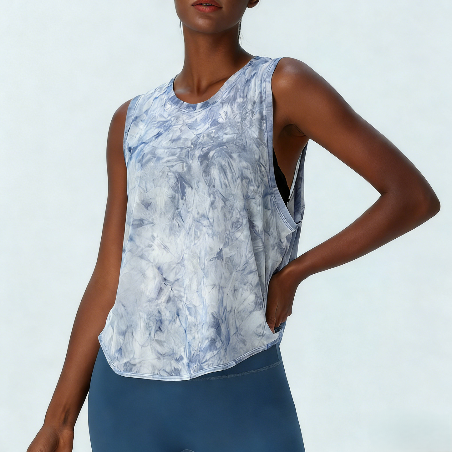 Tie-Dye Sleeveless Sports Top Breathable and Comfortable