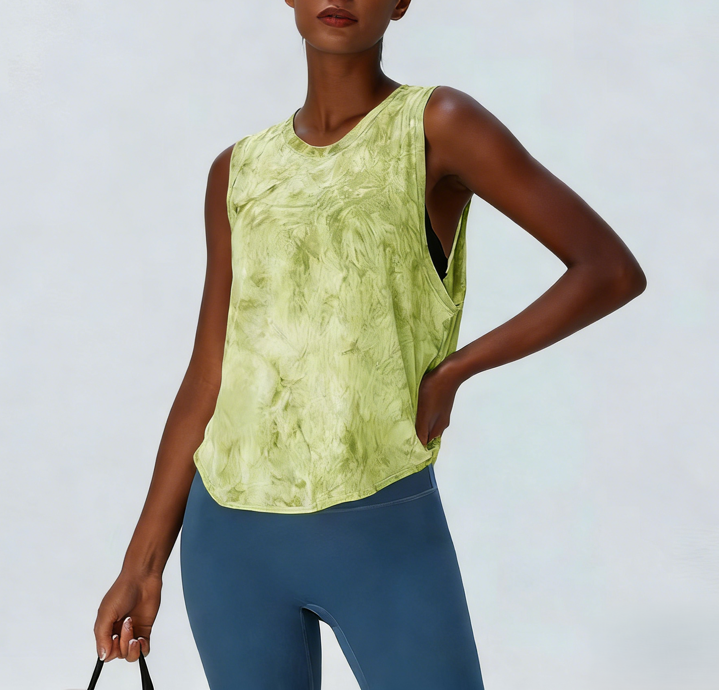 Tie-Dye Sleeveless Sports Top Breathable and Comfortable