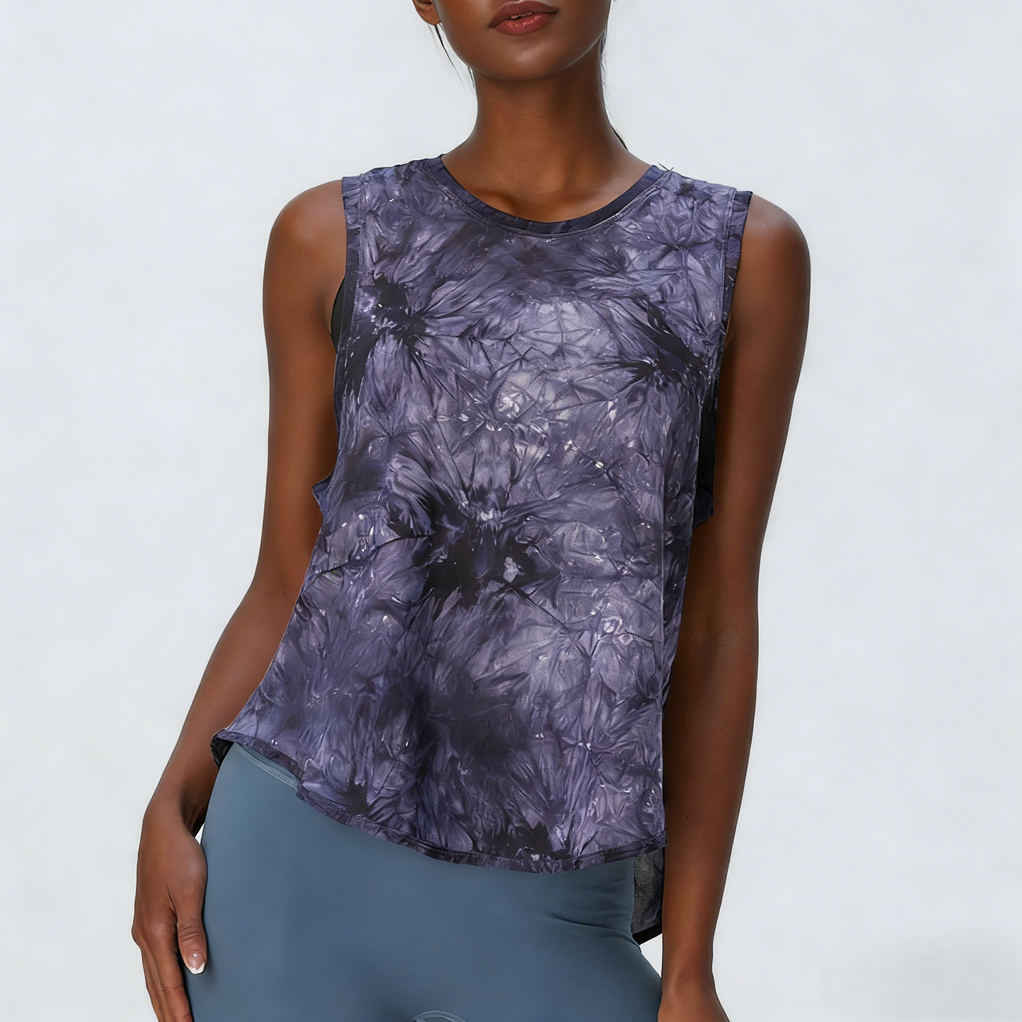 Tie-Dye Sleeveless Sports Top Breathable and Comfortable