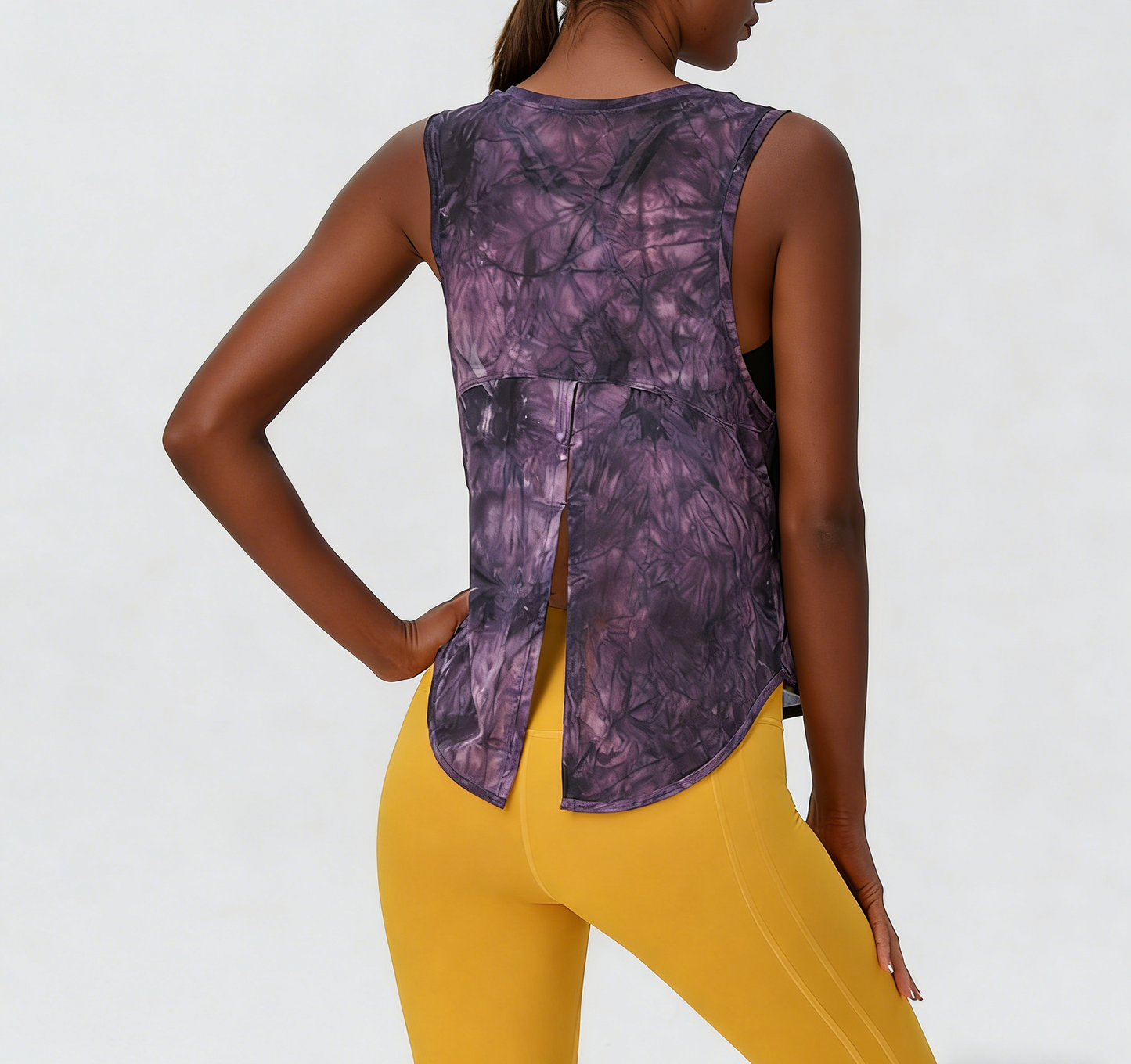 Tie-Dye Sleeveless Sports Top Breathable and Comfortable