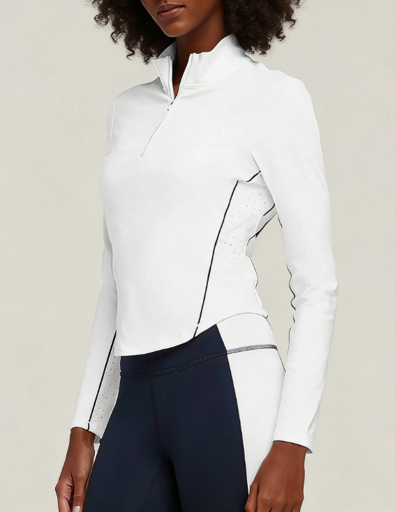 Breathable Long-Sleeve Zipper Top for Golf and Tennis