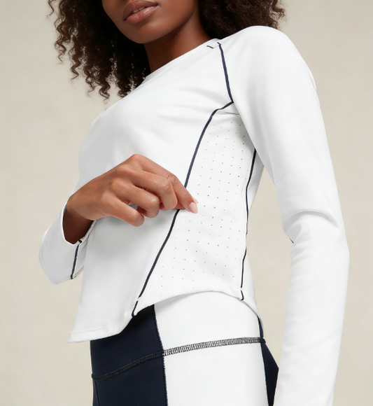 Breathable Long-Sleeve Zipper Top for Golf and Tennis