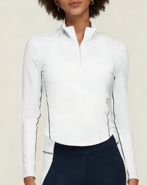 Breathable Long-Sleeve Zipper Top for Golf and Tennis