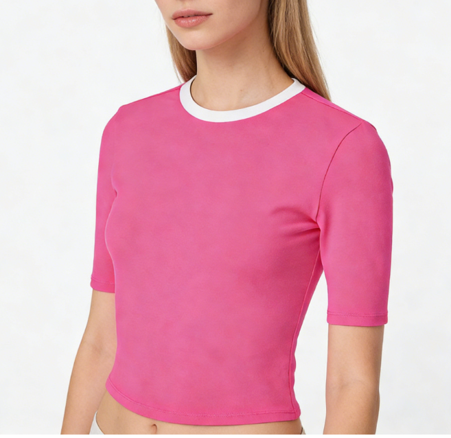 Womens Athletic Fitted Tee Short Sleeve Sport Top