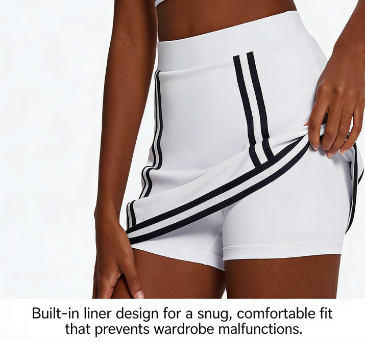 Court Chic Tennis Skirt Set with Built In Shorts