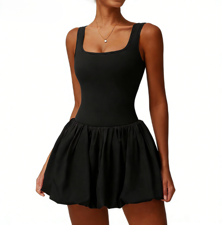 All In One Tennis Romper Dress with Built In Shorts