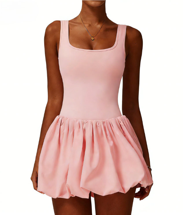 All In One Tennis Romper Dress with Built In Shorts