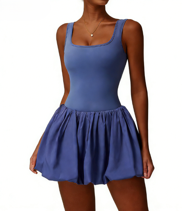 All In One Tennis Romper Dress with Built In Shorts