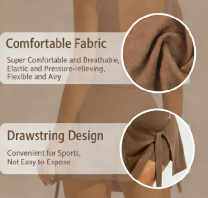 Drawstring Tennis Dress with U-Back - Stylish, Athletic Wear for Women