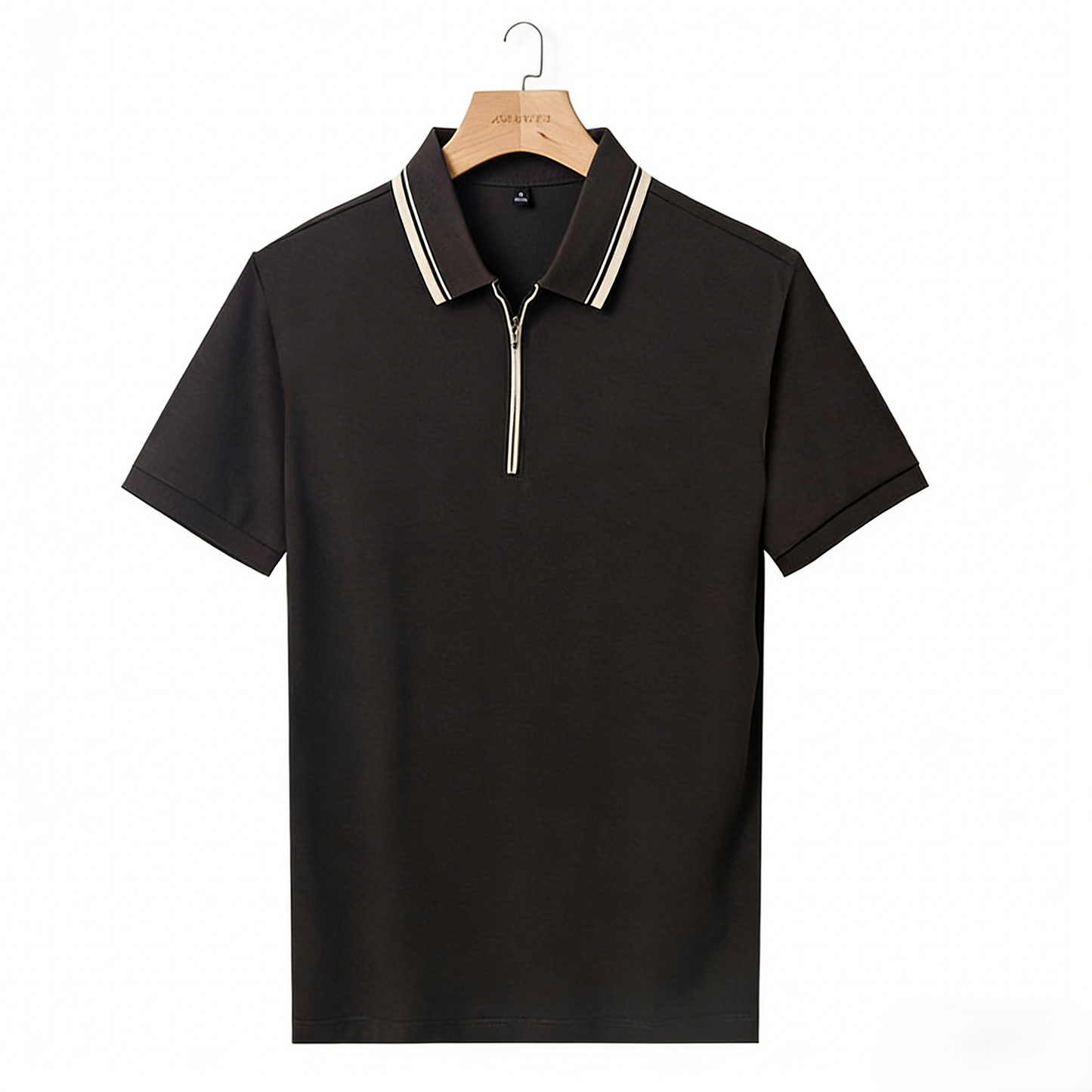 Men's Polo Shirt with Zipper Collar - Soft, Comfortable, Casual Style